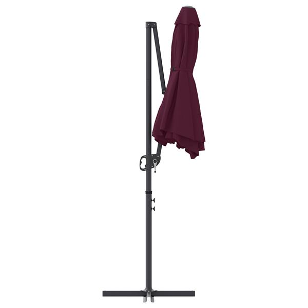 Grote foto vidaxl tuin cantilever parasol bordeauxrood 372 x 198 x 243 cm tuin en terras overige tuin en terras