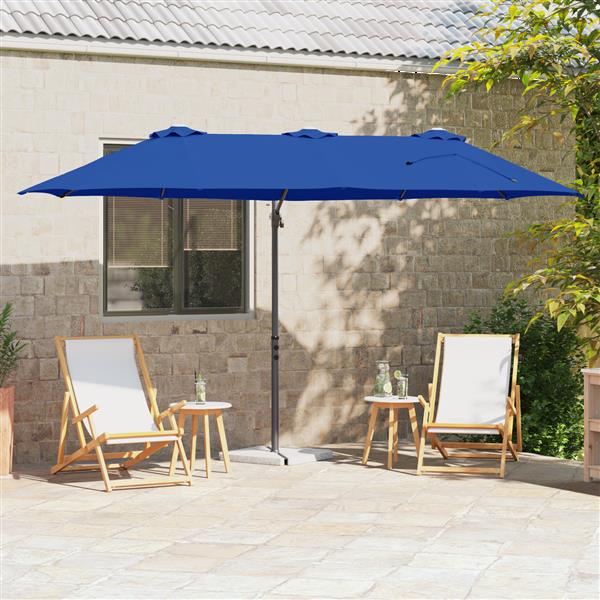 Grote foto vidaxl tuin cantilever parasol azuurblauw 372 x 198 x 243 cm tuin en terras overige tuin en terras