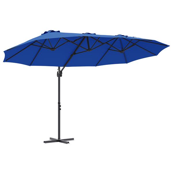 Grote foto vidaxl tuin cantilever parasol azuurblauw 372 x 198 x 243 cm tuin en terras overige tuin en terras