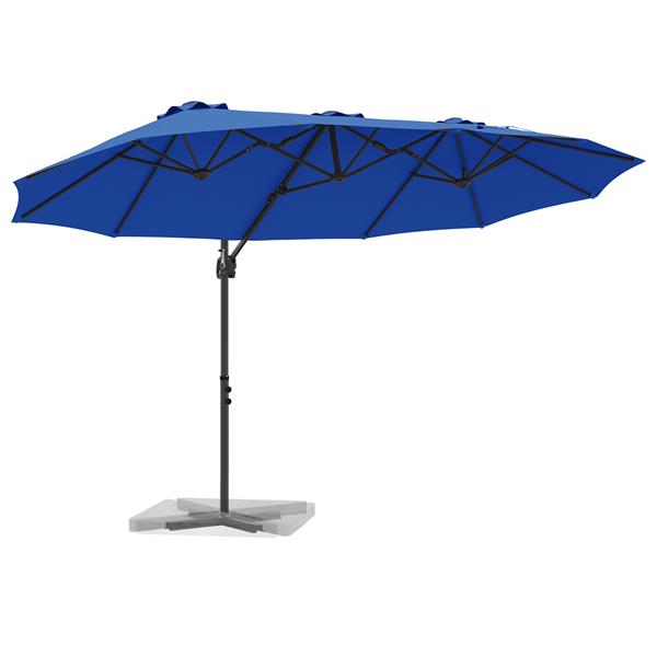 Grote foto vidaxl tuin cantilever parasol azuurblauw 372 x 198 x 243 cm tuin en terras overige tuin en terras