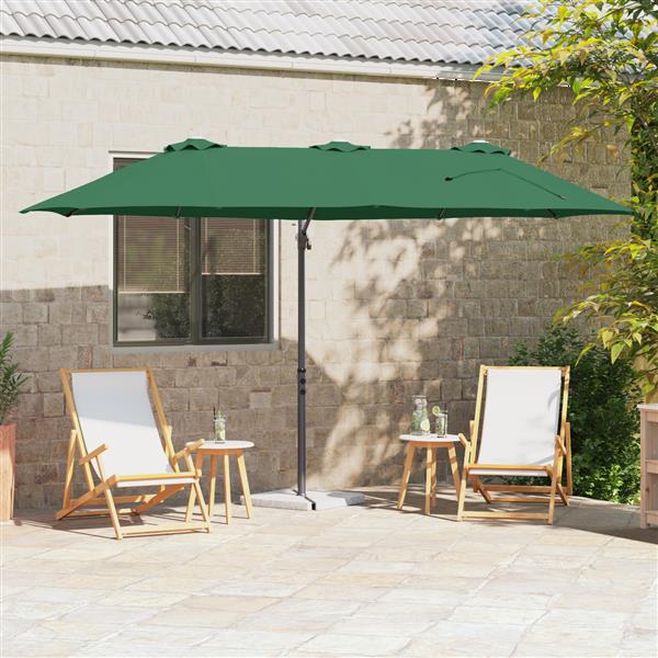 Grote foto vidaxl tuin cantilever parasol groen 372 x 198 x 243 cm tuin en terras overige tuin en terras