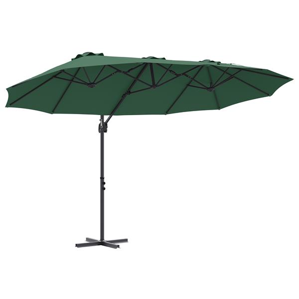 Grote foto vidaxl tuin cantilever parasol groen 372 x 198 x 243 cm tuin en terras overige tuin en terras
