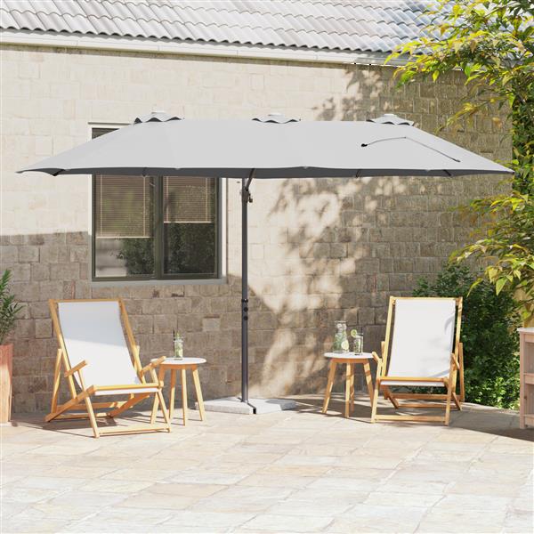 Grote foto vidaxl tuin cantilever parasol zand 372 x 198 x 243 cm tuin en terras overige tuin en terras