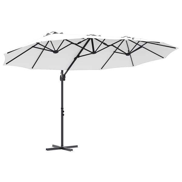 Grote foto vidaxl tuin cantilever parasol zand 372 x 198 x 243 cm tuin en terras overige tuin en terras