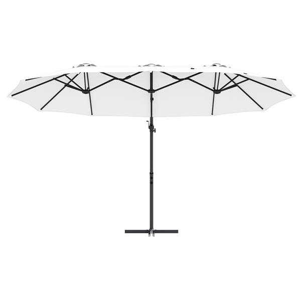 Grote foto vidaxl tuin cantilever parasol zand 372 x 198 x 243 cm tuin en terras overige tuin en terras