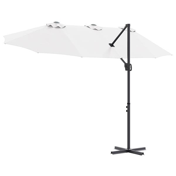 Grote foto vidaxl tuin cantilever parasol zand 372 x 198 x 243 cm tuin en terras overige tuin en terras