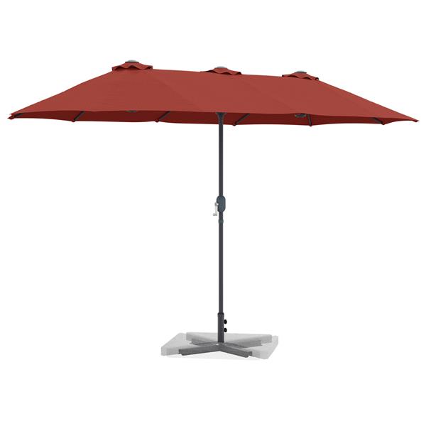 Grote foto vidaxl tuinparasol terracotta 370 x 197 x 239 cm poedergecoat staal tuin en terras overige tuin en terras