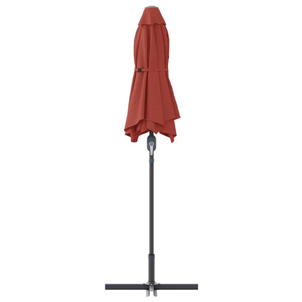 Grote foto vidaxl tuinparasol terracotta 370 x 197 x 239 cm poedergecoat staal tuin en terras overige tuin en terras