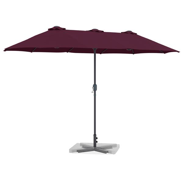 Grote foto vidaxl tuinparasol bordeauxrood 370 x 197 x 239 cm poedergecoat staal tuin en terras overige tuin en terras