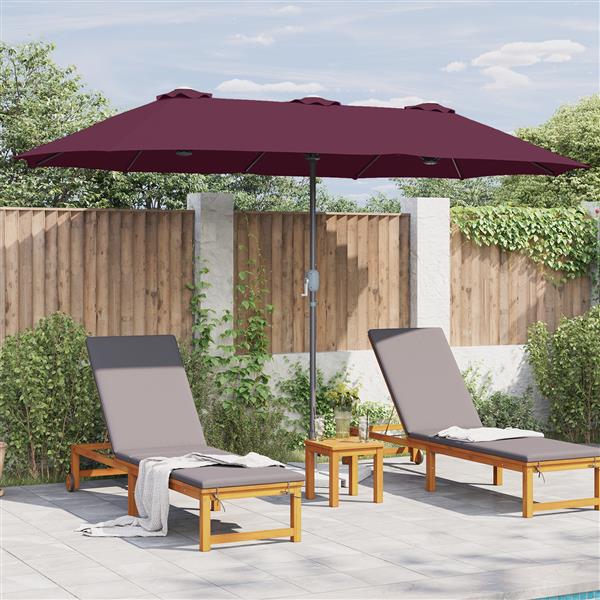 Grote foto vidaxl tuinparasol bordeauxrood 370 x 197 x 239 cm poedergecoat staal tuin en terras overige tuin en terras