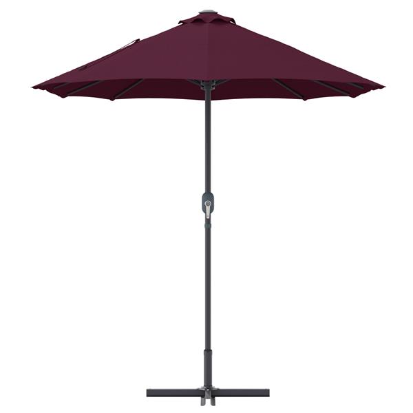 Grote foto vidaxl tuinparasol bordeauxrood 370 x 197 x 239 cm poedergecoat staal tuin en terras overige tuin en terras