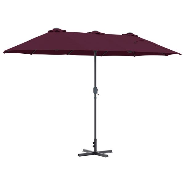 Grote foto vidaxl tuinparasol bordeauxrood 370 x 197 x 239 cm poedergecoat staal tuin en terras overige tuin en terras