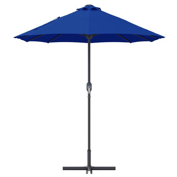 Grote foto vidaxl tuinparasol blauw 370 x 197 x 239 cm poedergecoat staal tuin en terras overige tuin en terras
