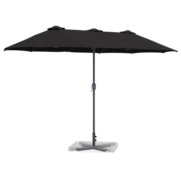 Grote foto vidaxl tuinparasol zwart 370 x 197 x 239 cm poedergecoat staal tuin en terras overige tuin en terras
