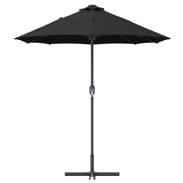 Grote foto vidaxl tuinparasol zwart 370 x 197 x 239 cm poedergecoat staal tuin en terras overige tuin en terras