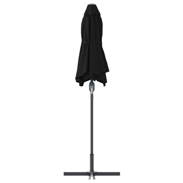 Grote foto vidaxl tuinparasol zwart 370 x 197 x 239 cm poedergecoat staal tuin en terras overige tuin en terras