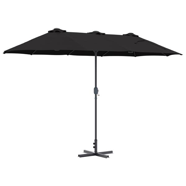 Grote foto vidaxl tuinparasol zwart 370 x 197 x 239 cm poedergecoat staal tuin en terras overige tuin en terras