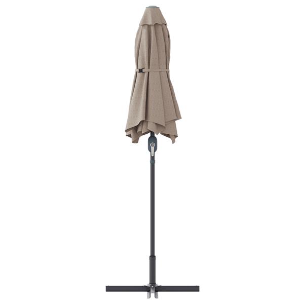 Grote foto vidaxl tuinparasol taupe 370 x 197 x 239 cm poedergecoat staal tuin en terras overige tuin en terras