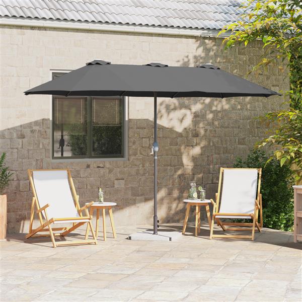 Grote foto vidaxl tuinparasol antraciet 370 x 197 x 239 cm poedergecoat staal tuin en terras overige tuin en terras