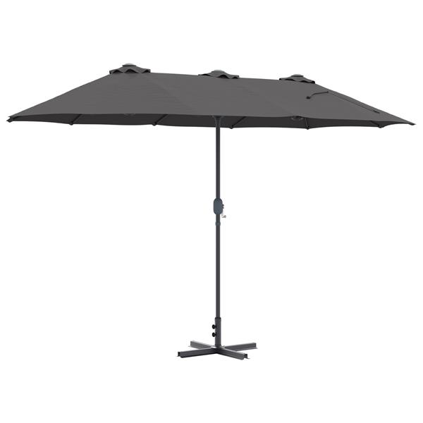 Grote foto vidaxl tuinparasol antraciet 370 x 197 x 239 cm poedergecoat staal tuin en terras overige tuin en terras
