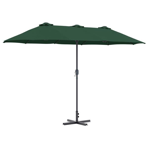Grote foto vidaxl tuinparasol groen 370 x 197 x 239 cm poedergecoat staal tuin en terras overige tuin en terras