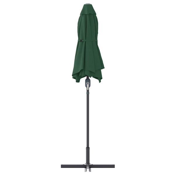 Grote foto vidaxl tuinparasol groen 370 x 197 x 239 cm poedergecoat staal tuin en terras overige tuin en terras