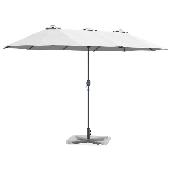 Grote foto vidaxl tuinparasol zand 370 x 197 x 239 cm poedergecoat staal tuin en terras overige tuin en terras