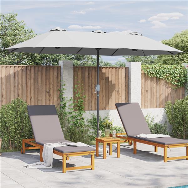 Grote foto vidaxl tuinparasol zand 370 x 197 x 239 cm poedergecoat staal tuin en terras overige tuin en terras