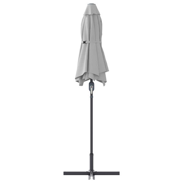 Grote foto vidaxl tuinparasol zand 370 x 197 x 239 cm poedergecoat staal tuin en terras overige tuin en terras
