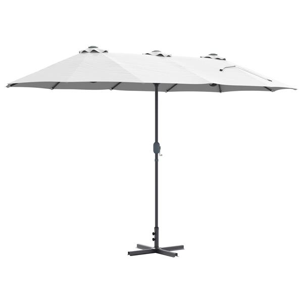 Grote foto vidaxl tuinparasol zand 370 x 197 x 239 cm poedergecoat staal tuin en terras overige tuin en terras