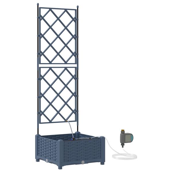 Grote foto vidaxl tuinplantbakken grijs 40 x 40 x 126 cm staal tuin en terras overige tuin en terras