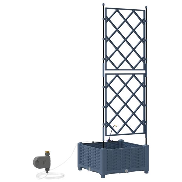 Grote foto vidaxl tuinplantbakken grijs 40 x 40 x 126 cm staal tuin en terras overige tuin en terras