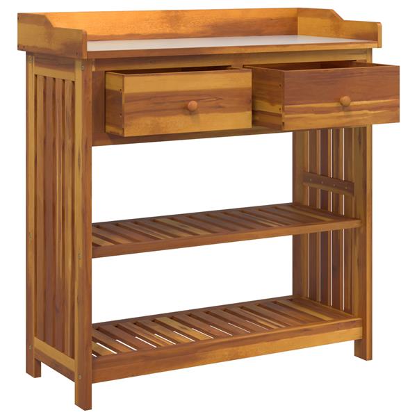 Grote foto vidaxl tuinkast met lade met plank met opslag bruin 93 x 41.5 x 98cm huis en inrichting overige