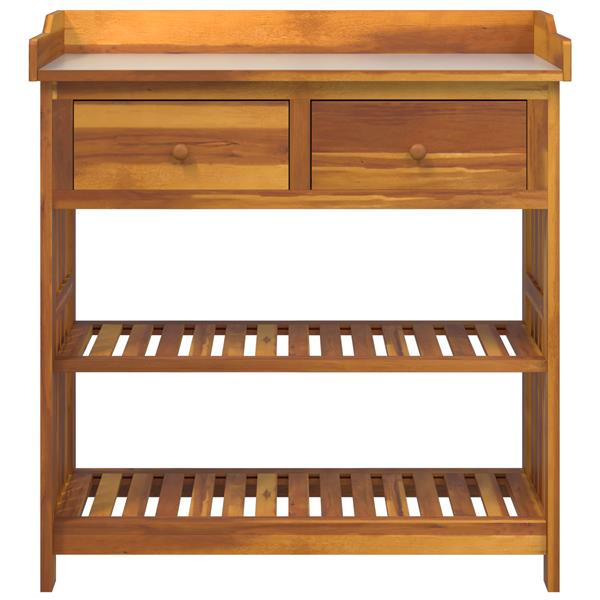 Grote foto vidaxl tuinkast met lade met plank met opslag bruin 93 x 41.5 x 98cm huis en inrichting overige