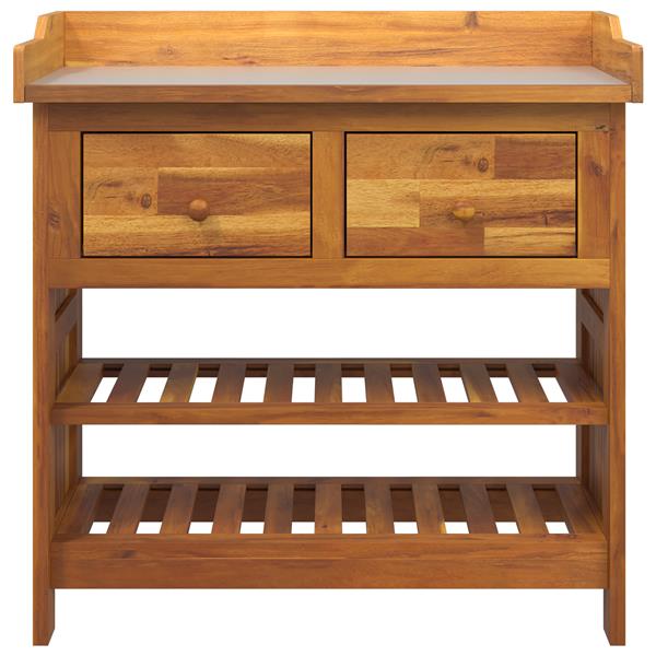 Grote foto vidaxl tuinkast met lade met plank met opslag bruin 78 x 36.5 x 78cm huis en inrichting overige