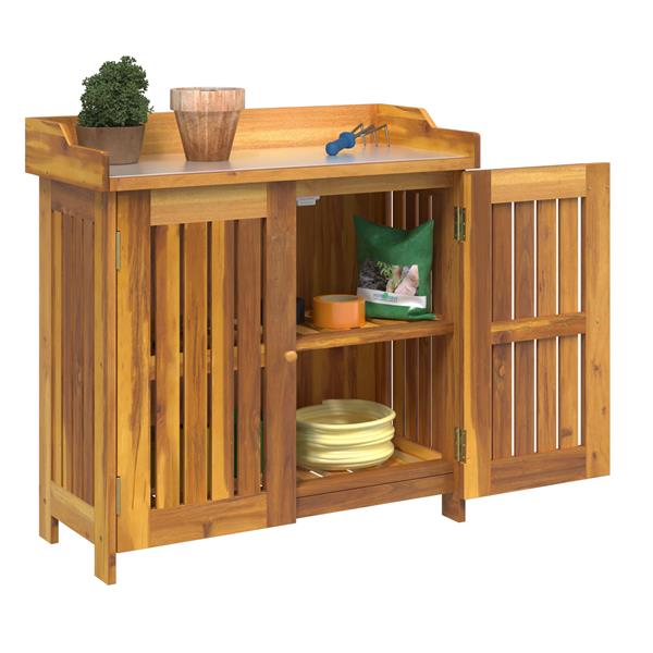 Grote foto vidaxl tuinkast met opslag met de deur bruin 78 x 36.5 x 78cm huis en inrichting overige