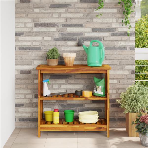 Grote foto vidaxl tuinkast met plank met opslag bruin 75 x 35 x 70cm huis en inrichting overige