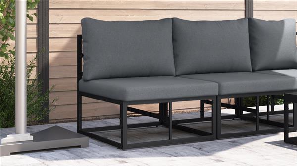 Grote foto vidaxl buitenmeubilair zwart en anthraciet 70 x 71 5 x 71 cm metaal tuin en terras tuinmeubelen