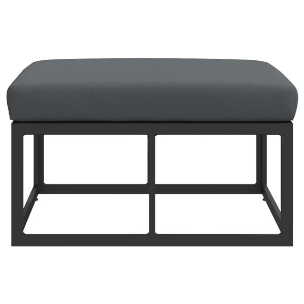 Grote foto vidaxl buitenmeubilair met kussen zwart aluminium tuin en terras tuinmeubelen