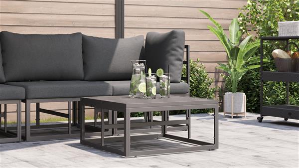 Grote foto vidaxl buitenmeubilair zwart aluminium tuin en terras tuinmeubelen