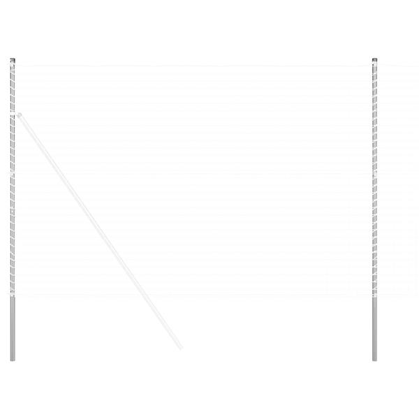 Grote foto vidaxl afrasteringspaal 2 pcs zilver poedergecoat staal tuin en terras overige tuin en terras