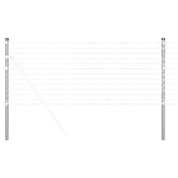 Grote foto vidaxl hekpalen 12 pcs zilver 120 cm poedergecoat staal tuin en terras overige tuin en terras