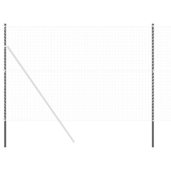 Grote foto vidaxl hekpalen 2 pcs grijs poedergecoat staal tuin en terras overige tuin en terras