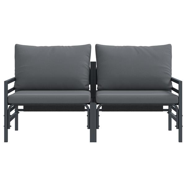 Grote foto vidaxl buitenmeubilair 2 stuk antraciet 80 x 80 x 71 cm staal tuin en terras tuinmeubelen