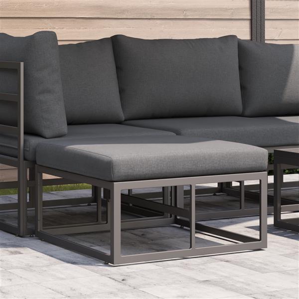 Grote foto vidaxl buitenmeubilair met kussen zwart aluminium tuin en terras tuinmeubelen