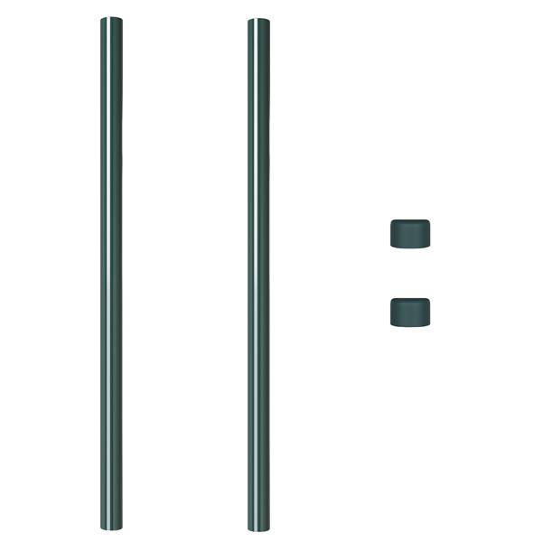 Grote foto vidaxl afrasteringspaal 2 pcs groen 120 cm poedergecoat staal tuin en terras overige tuin en terras