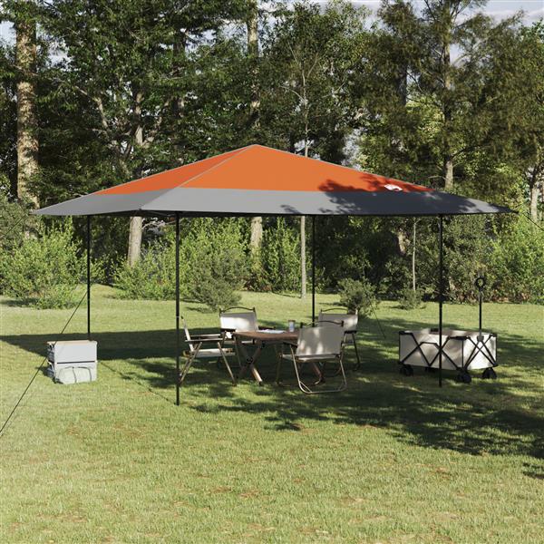 Grote foto vidaxl pop up luifel tent oranje 400 x 400 cm stof tuin en terras overige tuin en terras