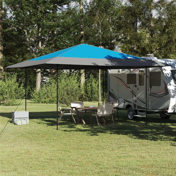 Grote foto vidaxl pop up luifel tent blauw 400 x 400 cm stof tuin en terras overige tuin en terras