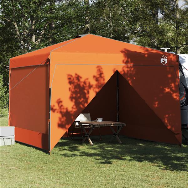 Grote foto vidaxl pop up luifel tent oranje 300 x 300 cm stof tuin en terras overige tuin en terras