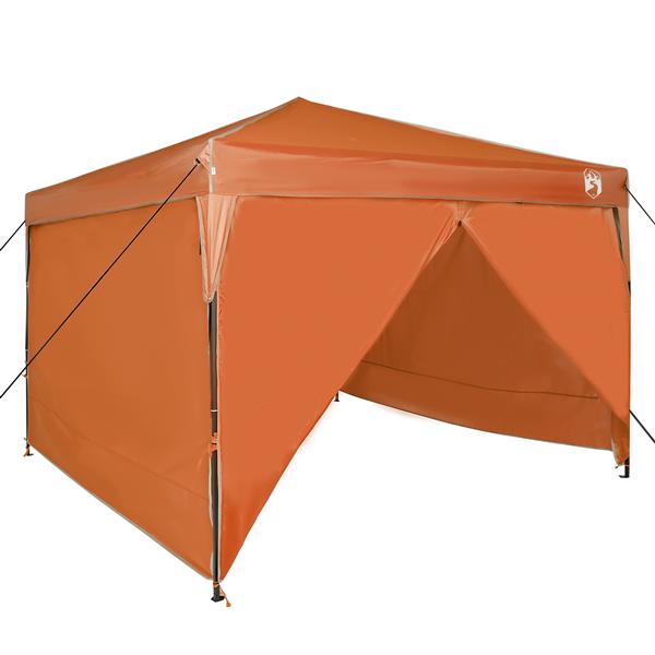 Grote foto vidaxl pop up luifel tent oranje 300 x 300 cm stof tuin en terras overige tuin en terras